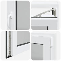 Produktbild för Källarfönster RISOR 80 x 70 cm PVC och glas Vit