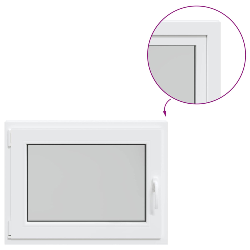 Produktbild för Källarfönster RISOR 80 x 70 cm PVC och glas Vit