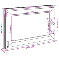 Produktbild för Källarfönster RISOR 90 x 50 cm PVC och glas Vit