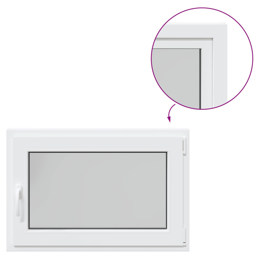 Produktbild för Källarfönster RISOR 90 x 70 cm PVC och glas Vit
