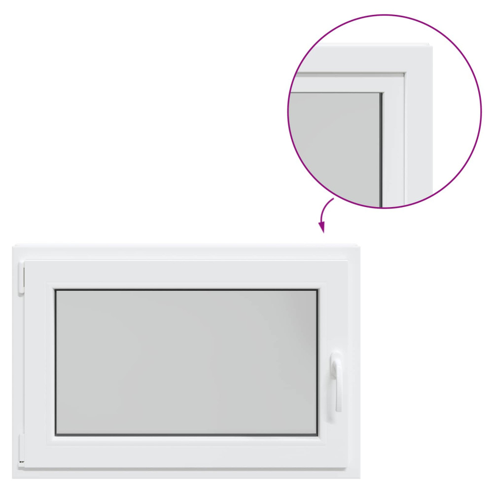 Produktbild för Källarfönster RISOR 100 x 50 cm PVC och glas Vit