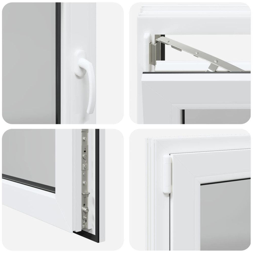 Produktbild för Källarfönster RISOR 100 x 50 cm PVC och glas Vit