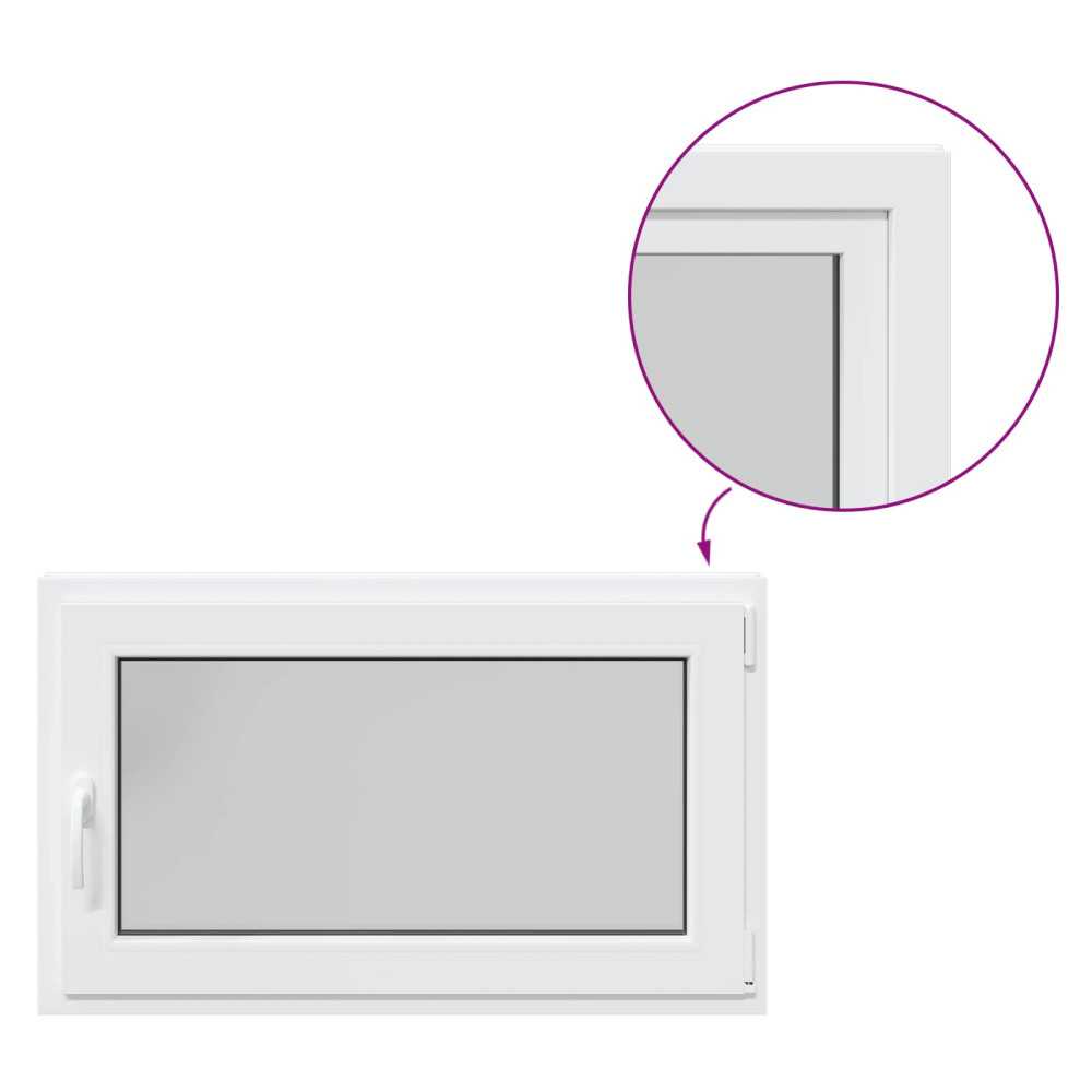 Produktbild för Källarfönster RISOR 100 x 50 cm PVC och glas Vit