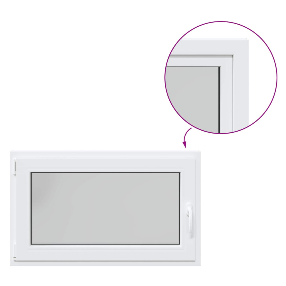 Produktbild för Källarfönster RISOR 100 x 60 cm PVC och glas Vit
