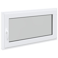 Produktbild för Källarfönster RISOR 110 x 50 cm PVC och glas Vit