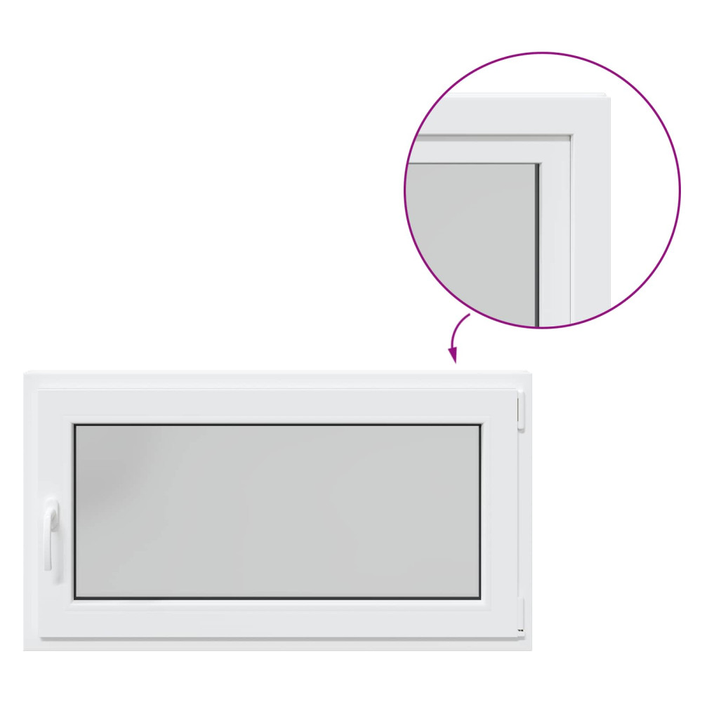 Produktbild för Källarfönster RISOR 110 x 50 cm PVC och glas Vit