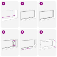 Produktbild för Källarfönster RISOR 110 x 50 cm PVC och glas Vit