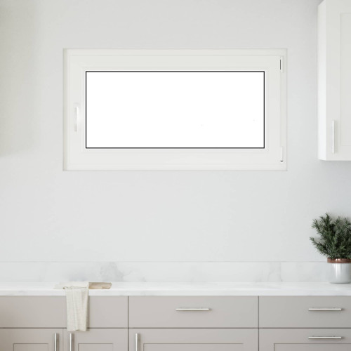 vidaXL Källarfönster RISOR 110 x 60 cm PVC och glas Vit