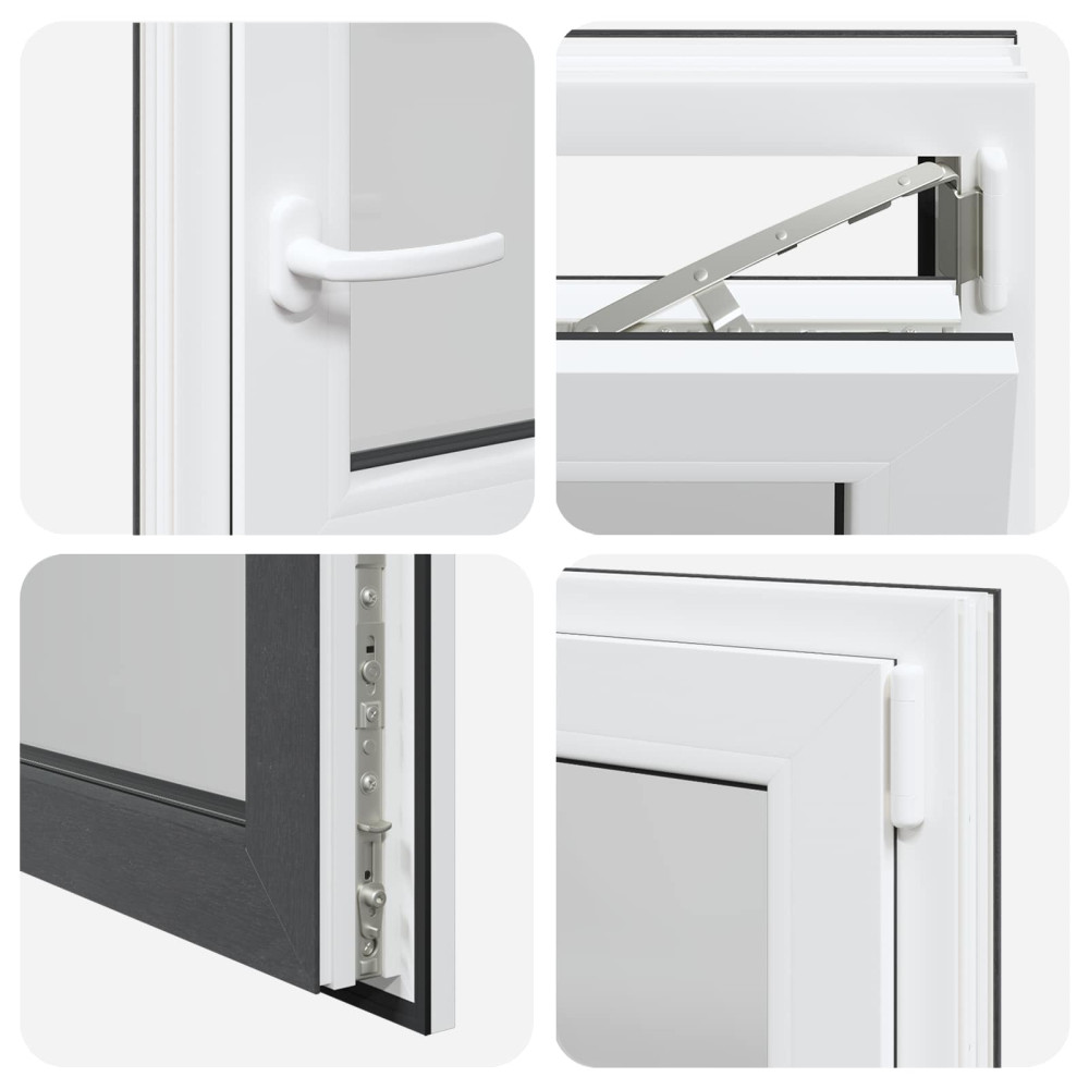 Produktbild för Källarfönster RISOR 50 x 50 cm PVC och glas Antracit