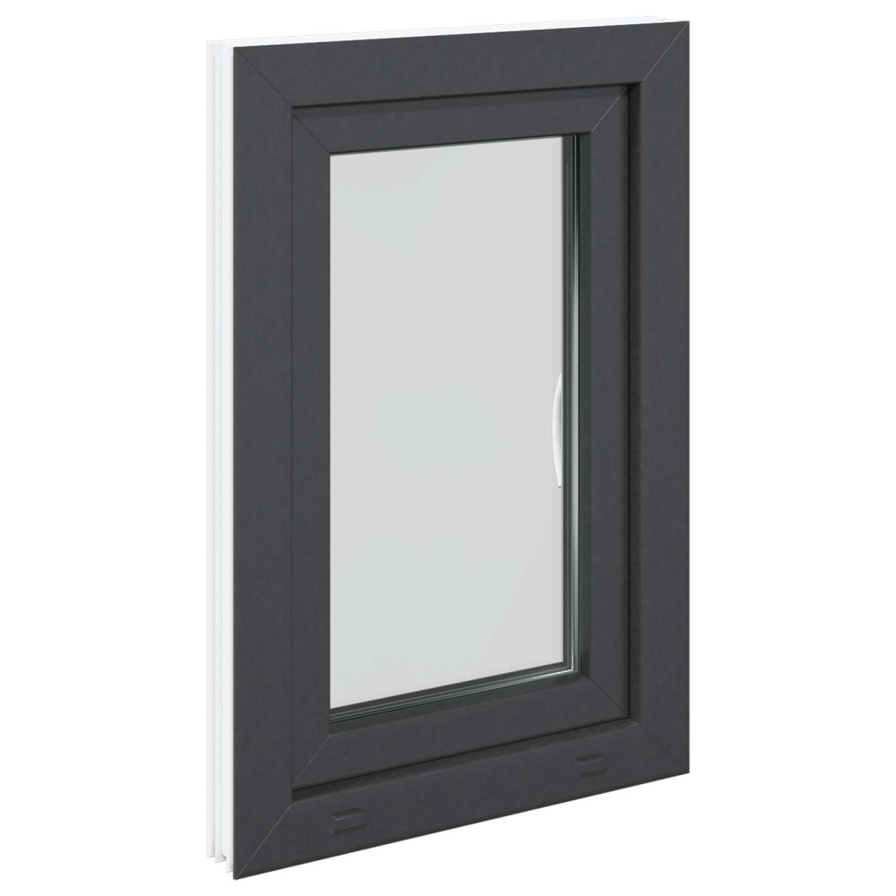 Produktbild för Källarfönster RISOR 50 x 75 cm PVC och glas Antracit