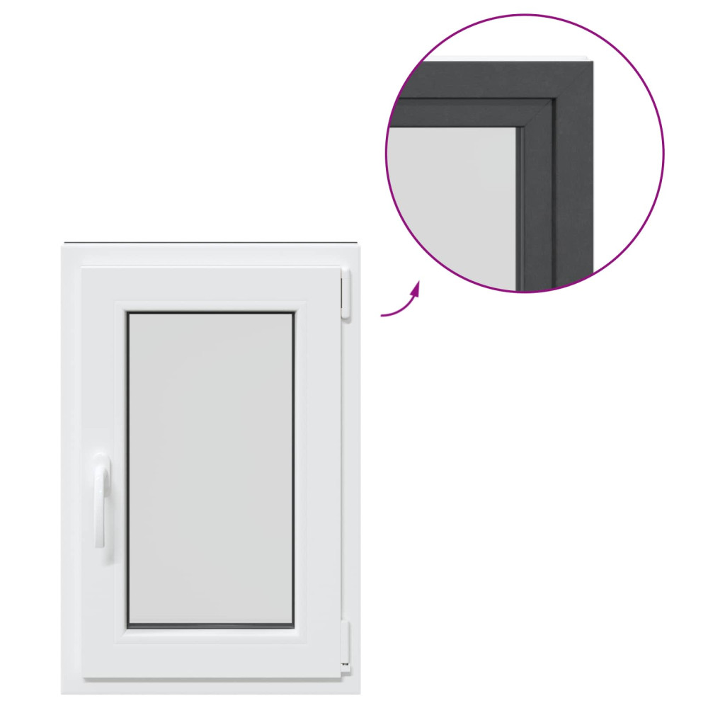 Produktbild för Källarfönster RISOR 50 x 75 cm PVC och glas Antracit
