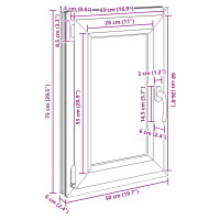 Produktbild för Källarfönster RISOR 50 x 75 cm PVC och glas Antracit