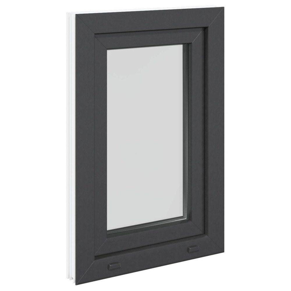 Produktbild för Källarfönster RISOR 50 x 75 cm PVC och glas Antracit