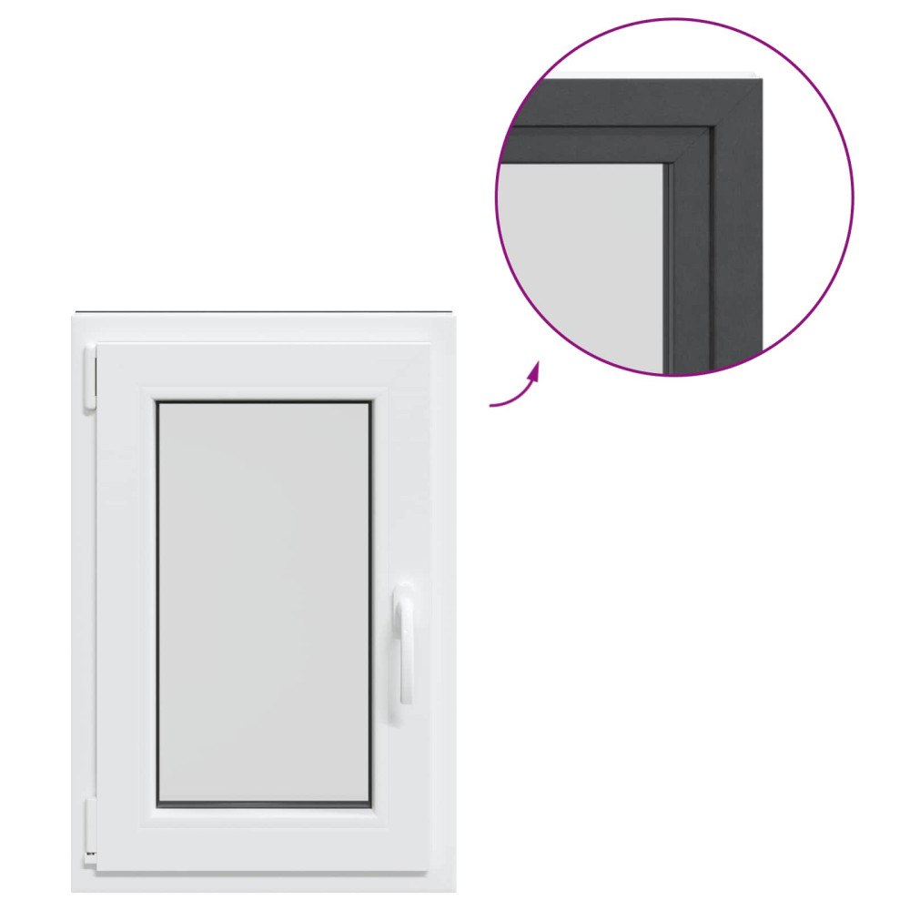 Produktbild för Källarfönster RISOR 50 x 75 cm PVC och glas Antracit