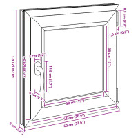 Produktbild för Källarfönster RISOR 60 x 60 cm PVC och glas Antracit