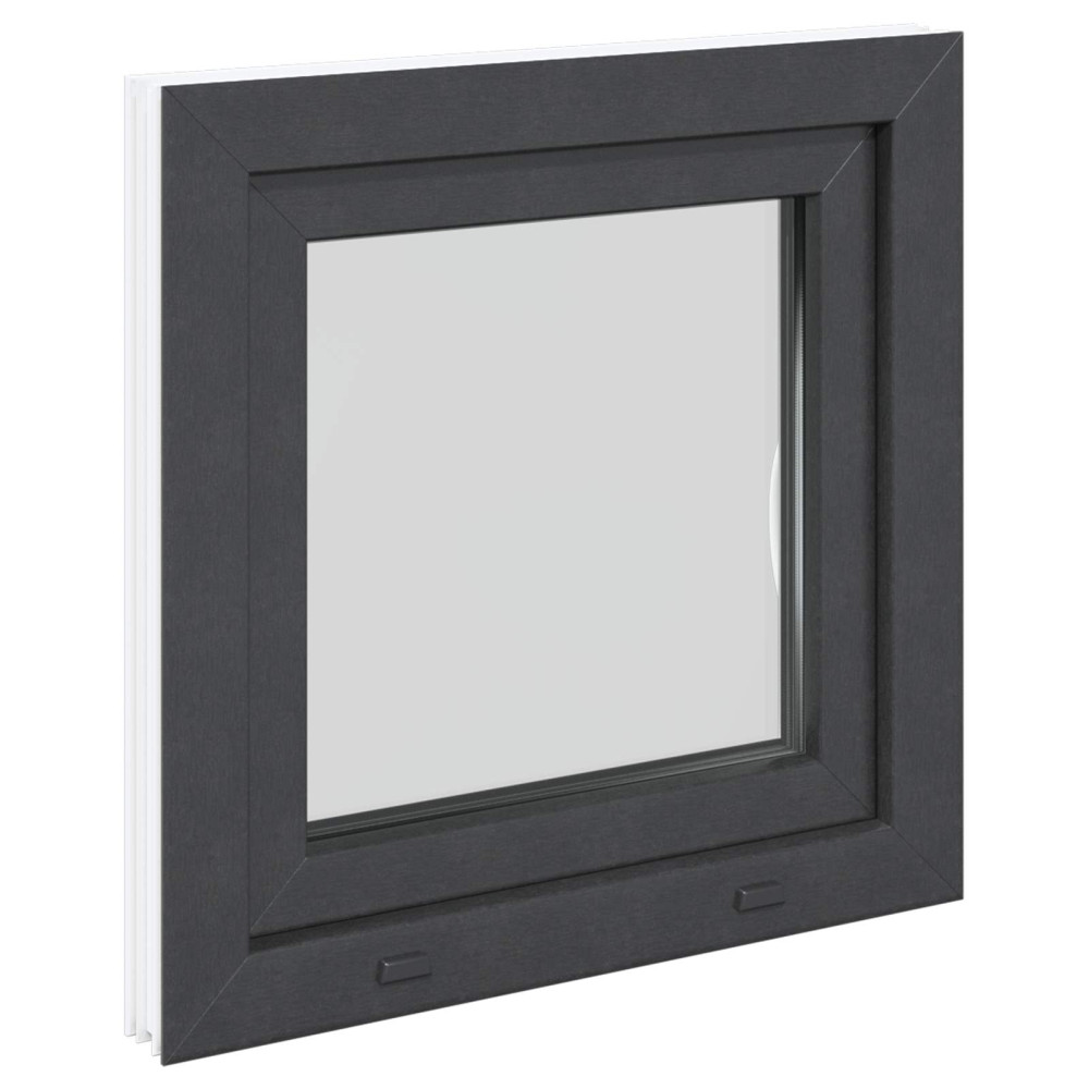 Produktbild för Källarfönster RISOR 60 x 60 cm PVC och glas Antracit