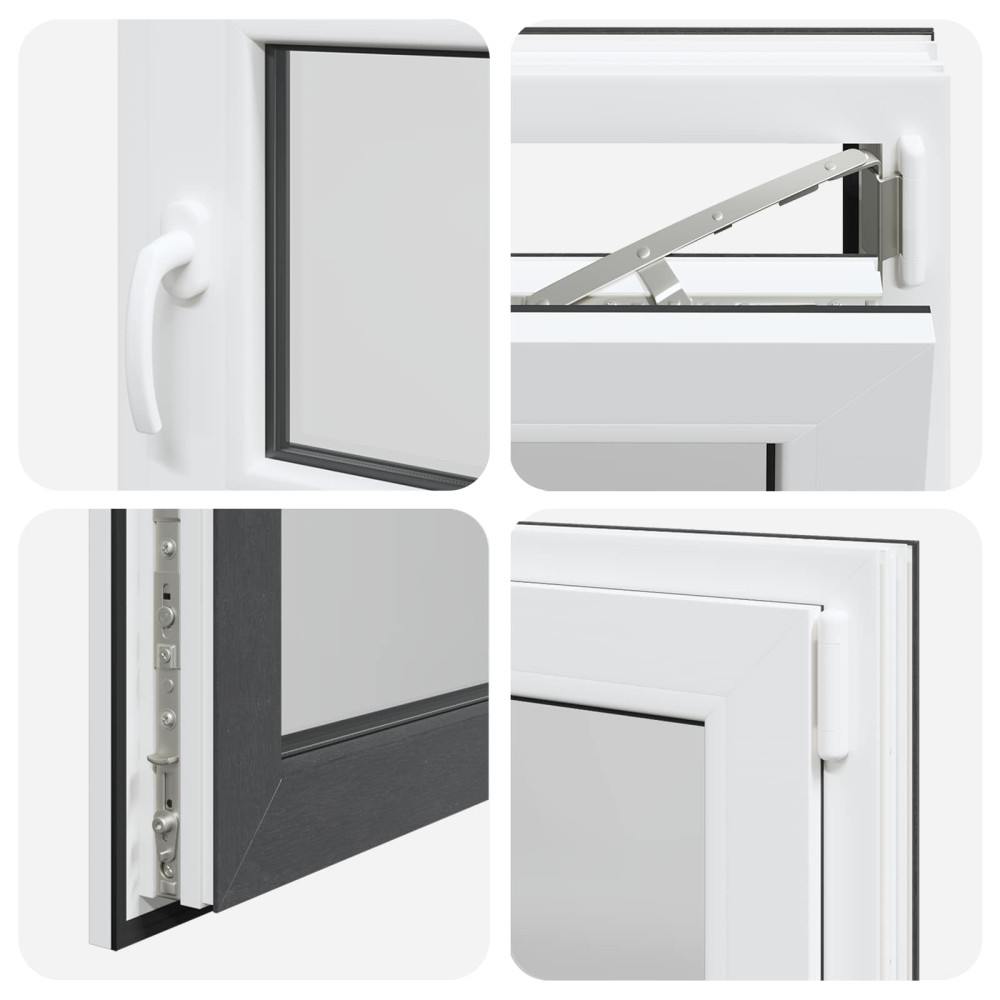 Produktbild för Källarfönster RISOR 60 x 60 cm PVC och glas Antracit