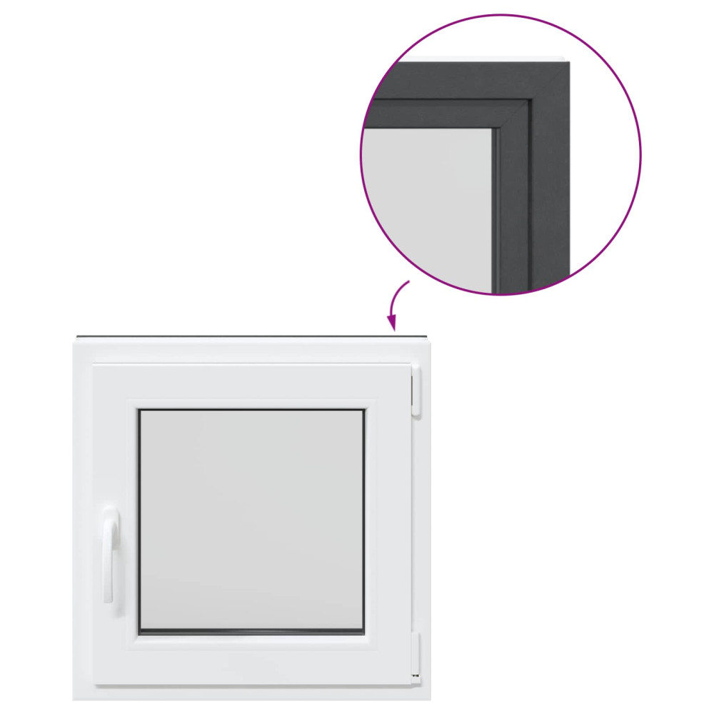 Produktbild för Källarfönster RISOR 60 x 60 cm PVC och glas Antracit