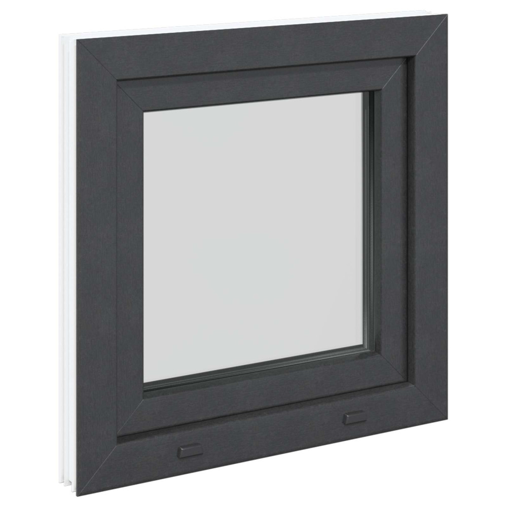 Produktbild för Källarfönster RISOR 60 x 60 cm PVC och glas Antracit