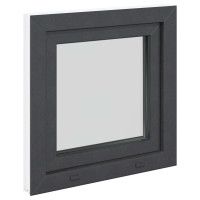 Produktbild för Källarfönster RISOR 60 x 60 cm PVC och glas Antracit