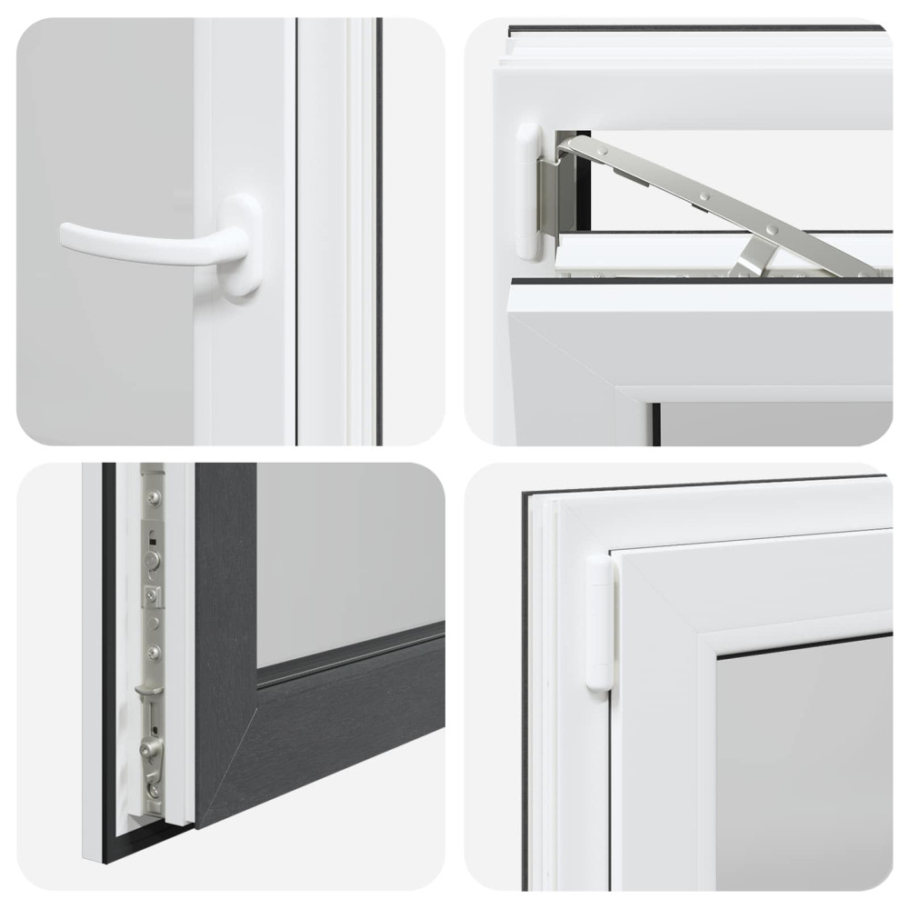 Produktbild för Källarfönster RISOR 60 x 60 cm PVC och glas Antracit
