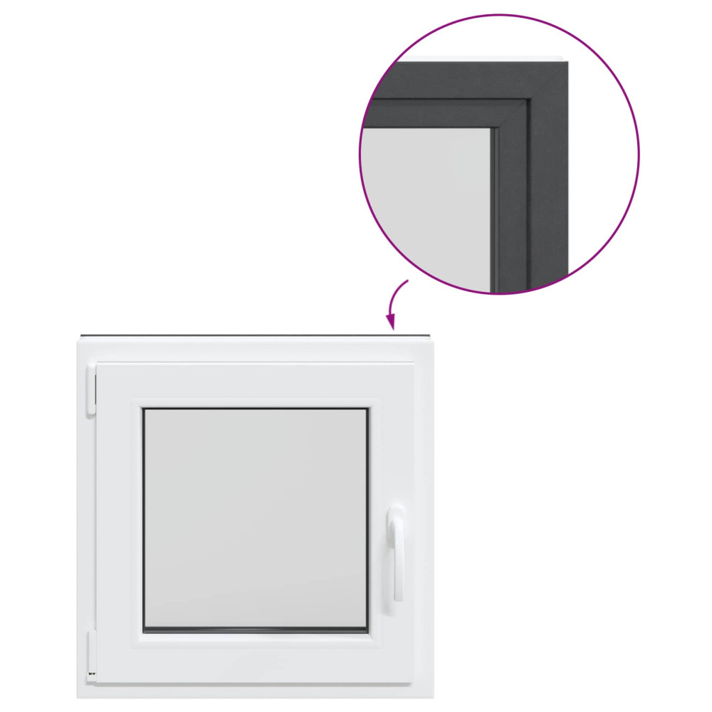 Produktbild för Källarfönster RISOR 60 x 60 cm PVC och glas Antracit