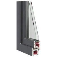 Produktbild för Källarfönster RISOR 60 x 60 cm PVC och glas Antracit