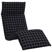 Produktbild för Hopfällbar solstol svart rutigt mönster 175x54x8,5 cm oxfordtyg