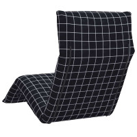 Produktbild för Hopfällbar solstol svart rutigt mönster 175x54x8,5 cm oxfordtyg