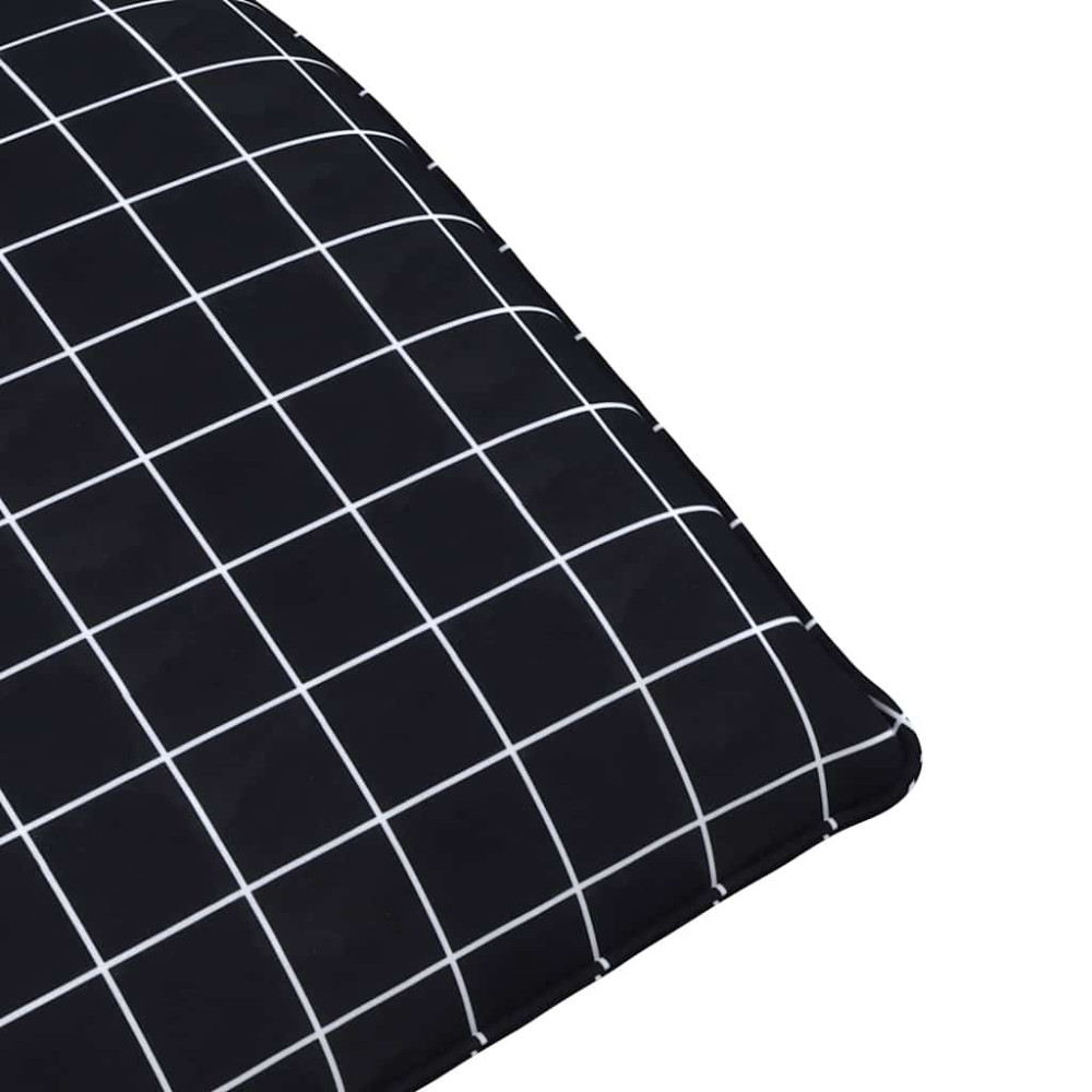 Produktbild för Hopfällbar solstol svart rutigt mönster 175x54x8,5 cm oxfordtyg