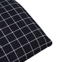 Produktbild för Hopfällbar solstol svart rutigt mönster 175x54x8,5 cm oxfordtyg