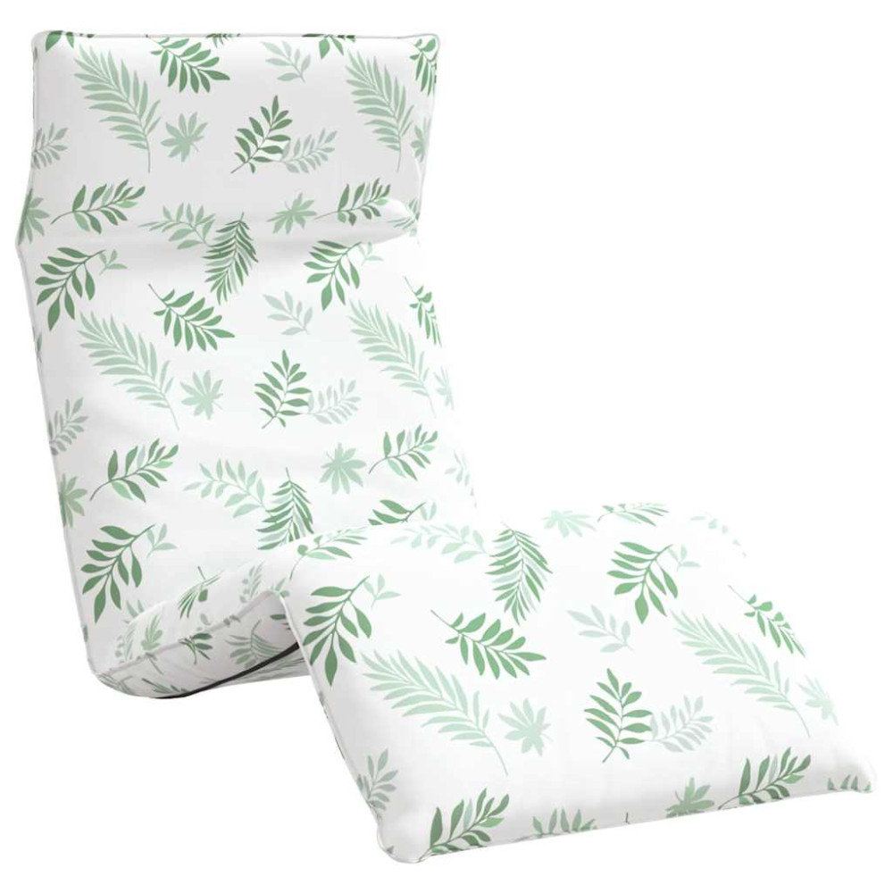 Produktbild för Hopfällbar solstol bladmönster 175x54x8,5 cm oxfordtyg