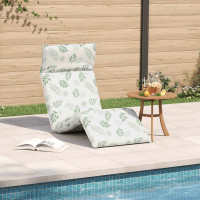 Produktbild för Hopfällbar solstol bladmönster 175x54x8,5 cm oxfordtyg
