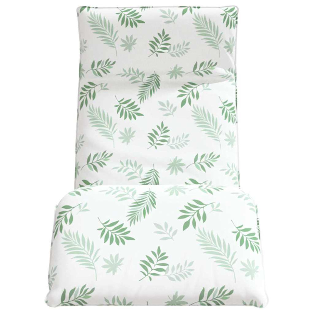 Produktbild för Hopfällbar solstol bladmönster 175x54x8,5 cm oxfordtyg