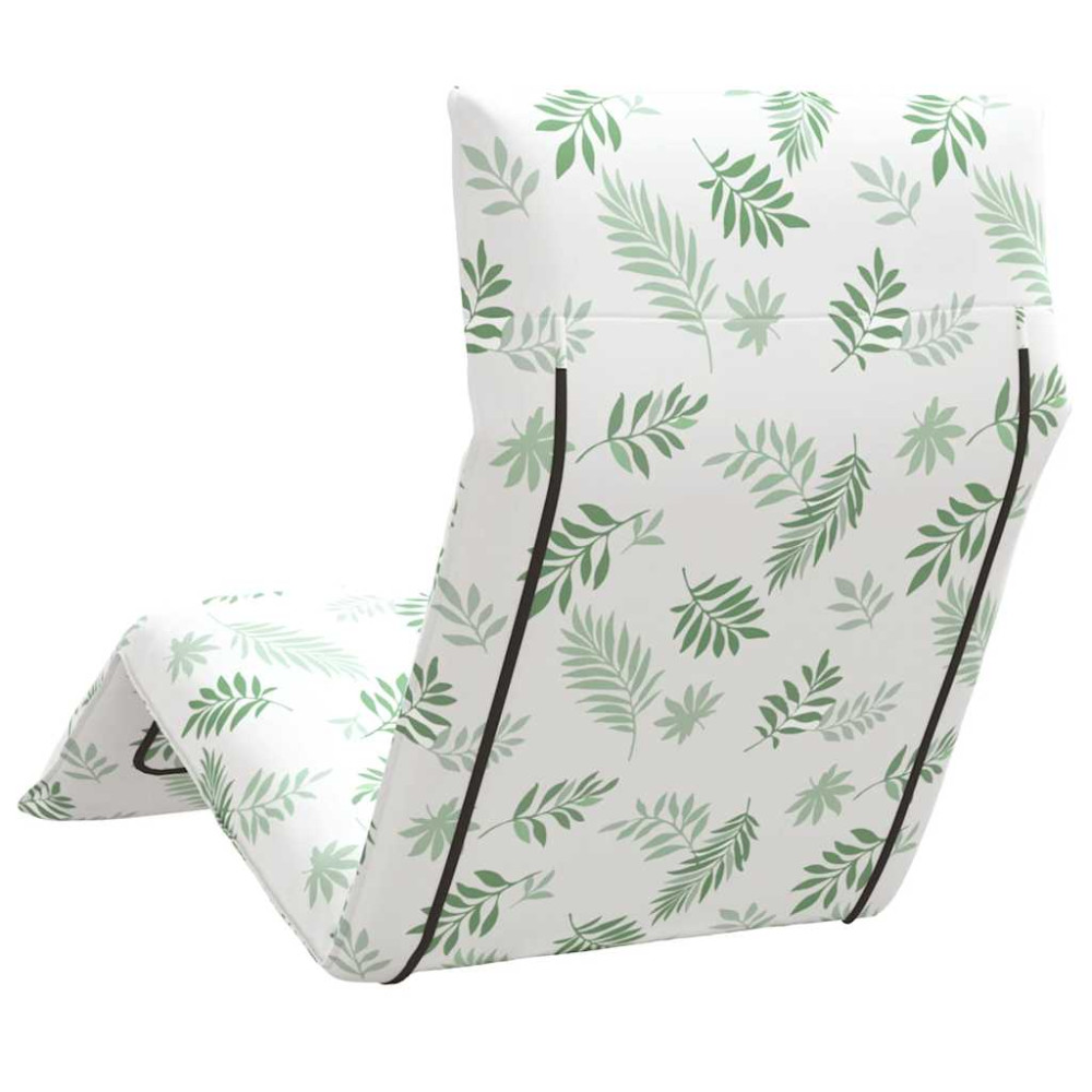 Produktbild för Hopfällbar solstol bladmönster 175x54x8,5 cm oxfordtyg
