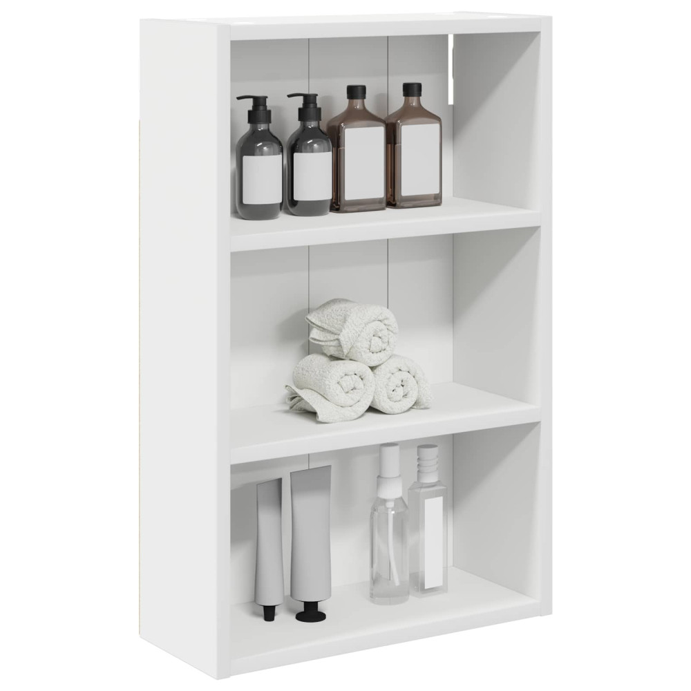 Produktbild för Badrumsväggskåp med hylla Vit 40 x 16 x 62,5 cm Konstruerat trä