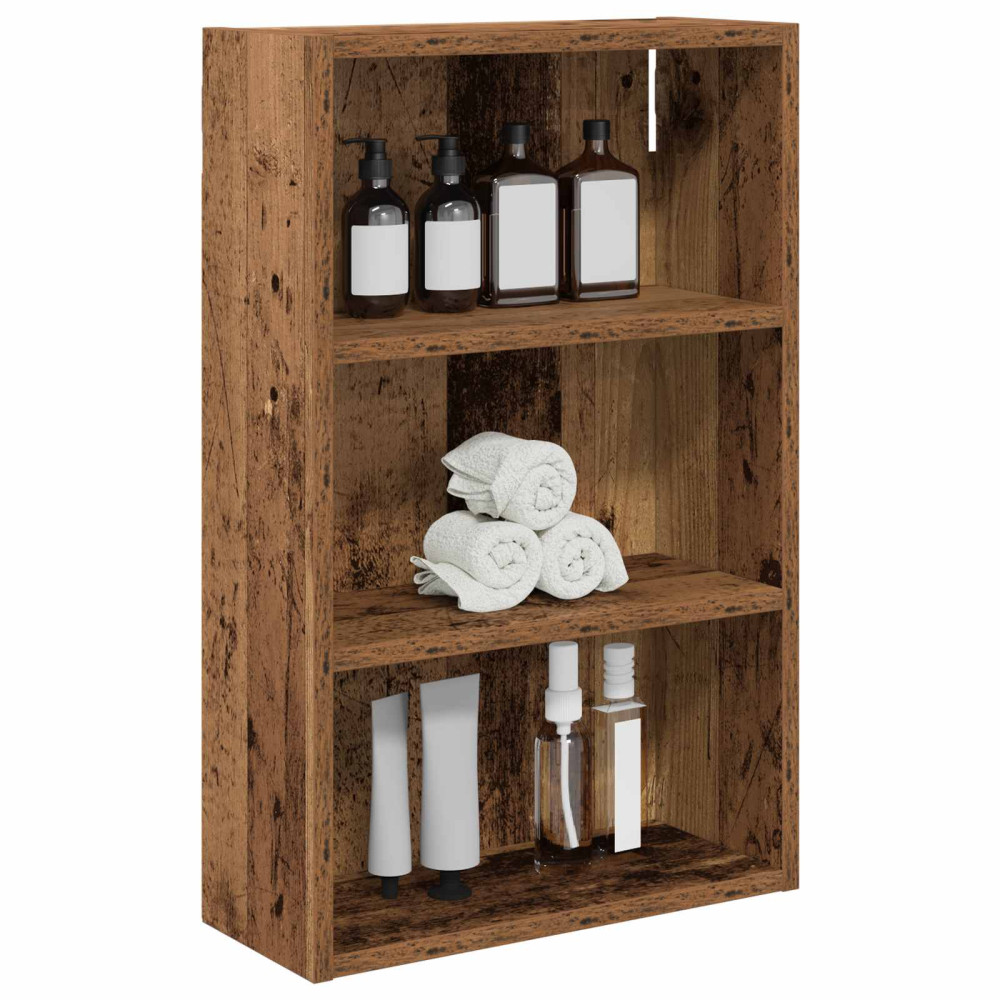 Produktbild för Badrumsväggskåp Gammalt trä 40 x 16 x 62,5 cm Konstruerat trä