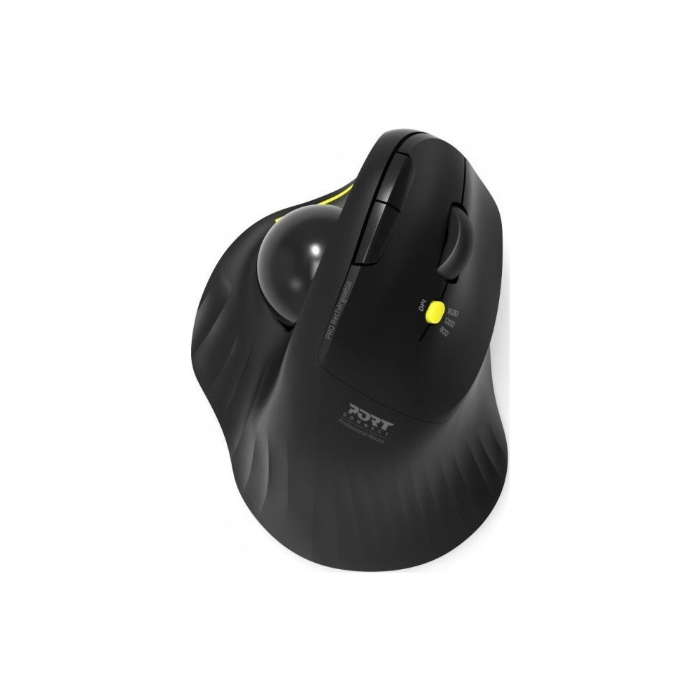 Produktbild för PORT Connect Professional - vertikal mus - with trackball - 2.4 GHz, Bluetooth 3.0, Bluetooth 5.0