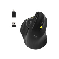 Produktbild för PORT Connect Professional - vertikal mus - with trackball - 2.4 GHz, Bluetooth 3.0, Bluetooth 5.0