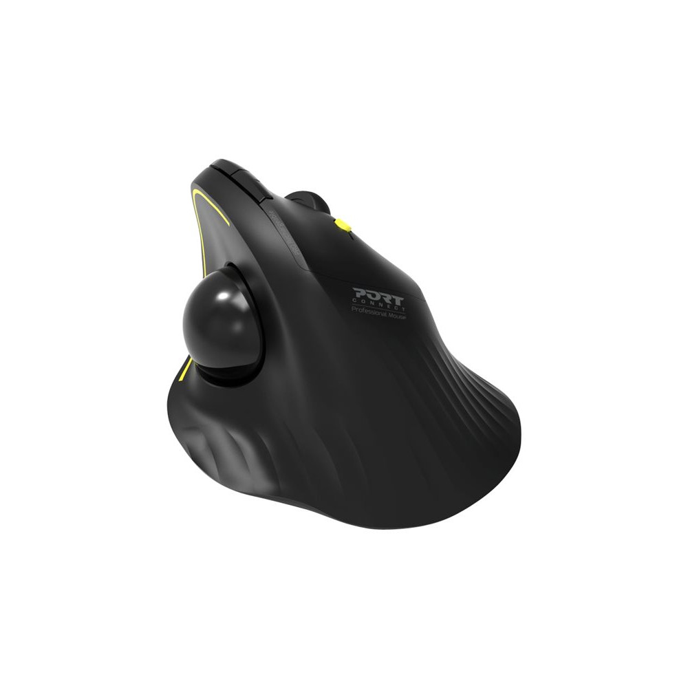 Produktbild för PORT Connect Professional - vertikal mus - with trackball - 2.4 GHz, Bluetooth 3.0, Bluetooth 5.0