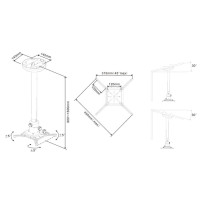 Produktbild för Multibrackets M Universal Projector Ceiling Mount 900-1600 with Fine tune monteringssats - för projektor - vit