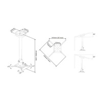 Produktbild för Multibrackets M Universal Projector Ceiling Mount 900-1600 with Fine tune monteringssats - för projektor - vit