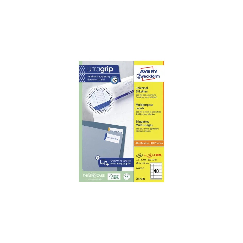 Produktbild för Avery - papper - blank - 200 ark - Letter