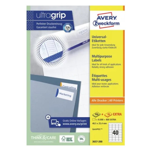 AVERY Avery - papper - blank - 200 ark - Letter
