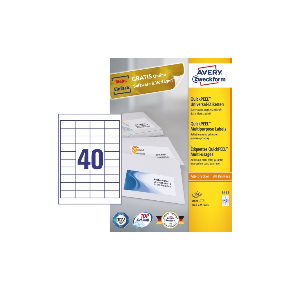 Produktbild för Avery - papper - blank - 200 ark - Letter