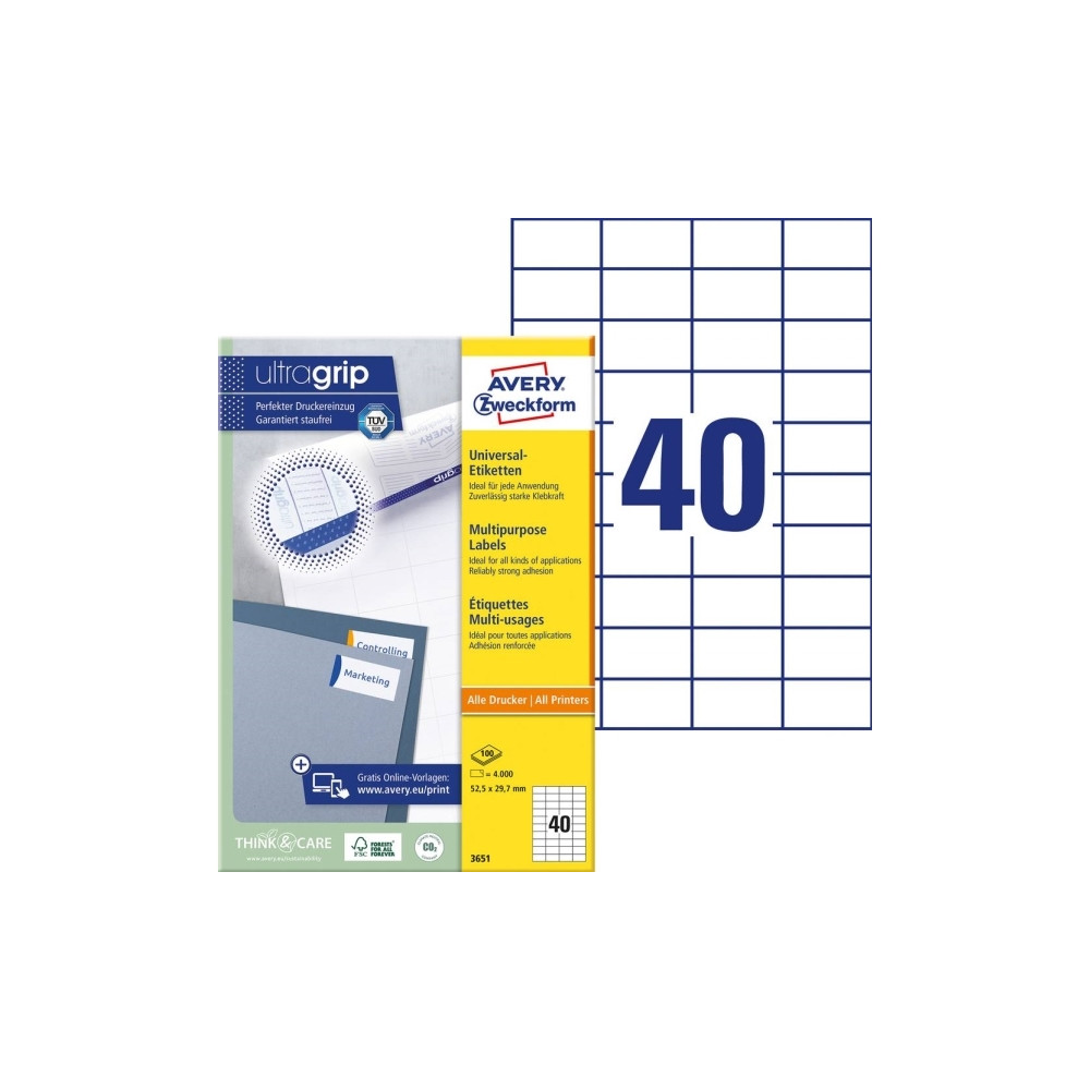 Produktbild för Avery - papper - blank - 200 ark - Letter