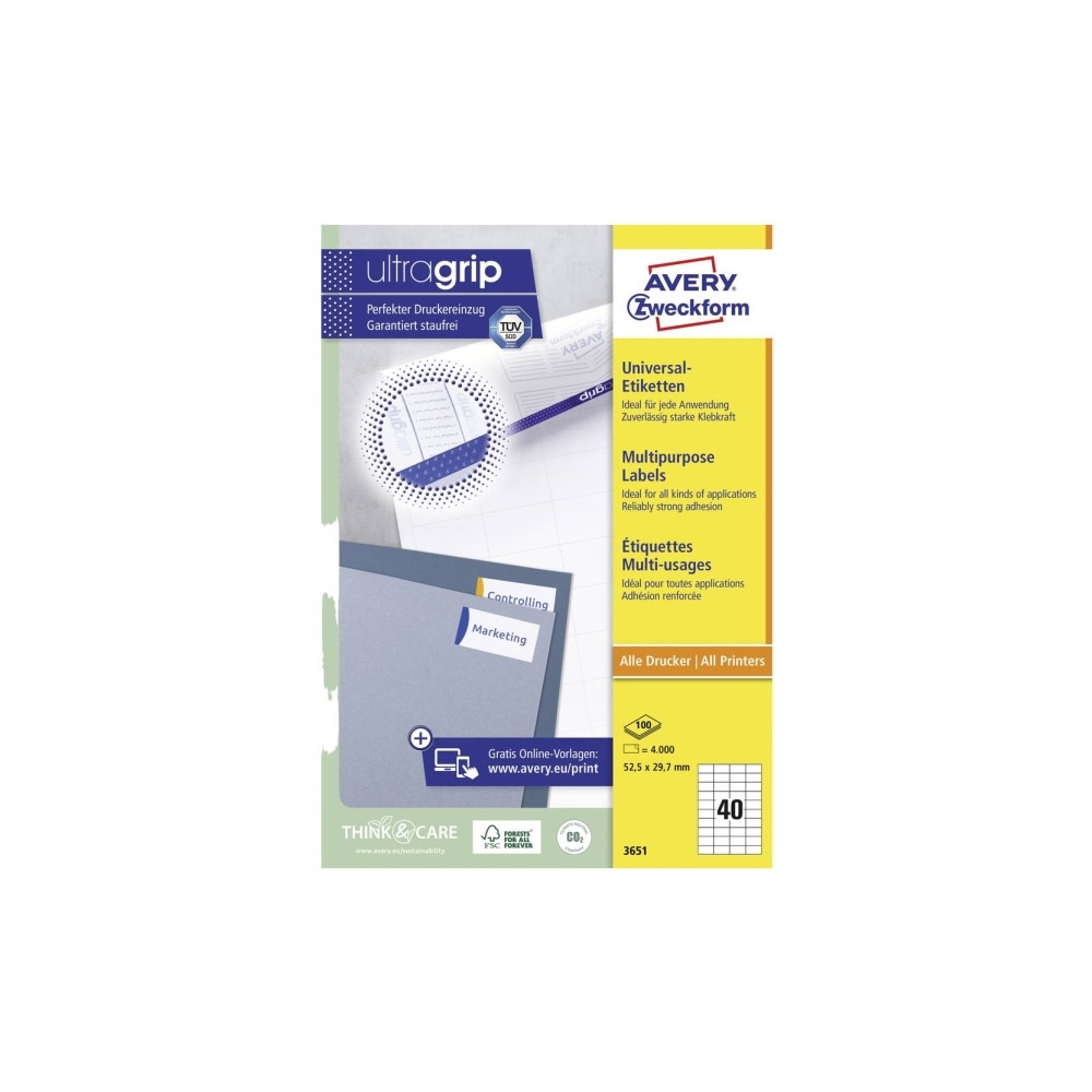 Produktbild för Avery - papper - blank - 200 ark - Letter