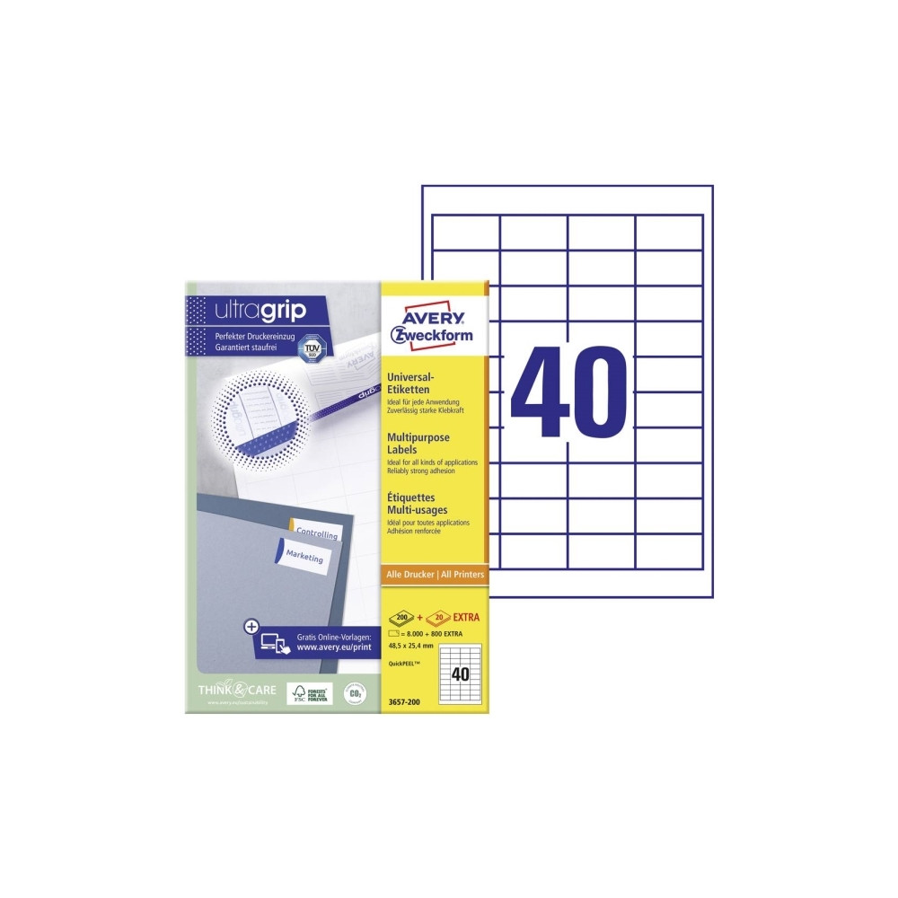Produktbild för Avery - papper - blank - 200 ark - Letter