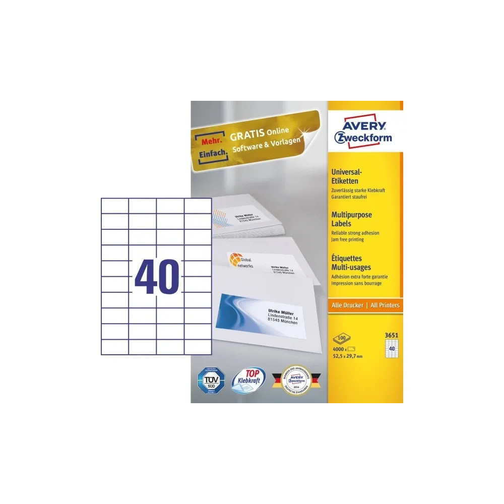Produktbild för Avery - papper - blank - 200 ark - Letter