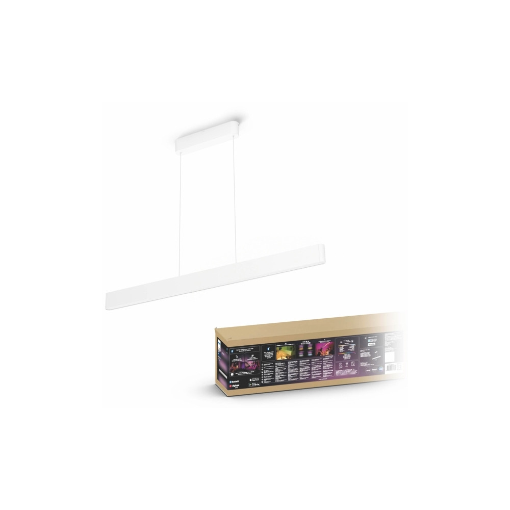 Produktbild för Philips Hue White and Color Ambiance Ensis - hängande lampa - LED x 2 - 79 W - RGB/varmt till kallt vitt ljus - 2000-6500 K - vit